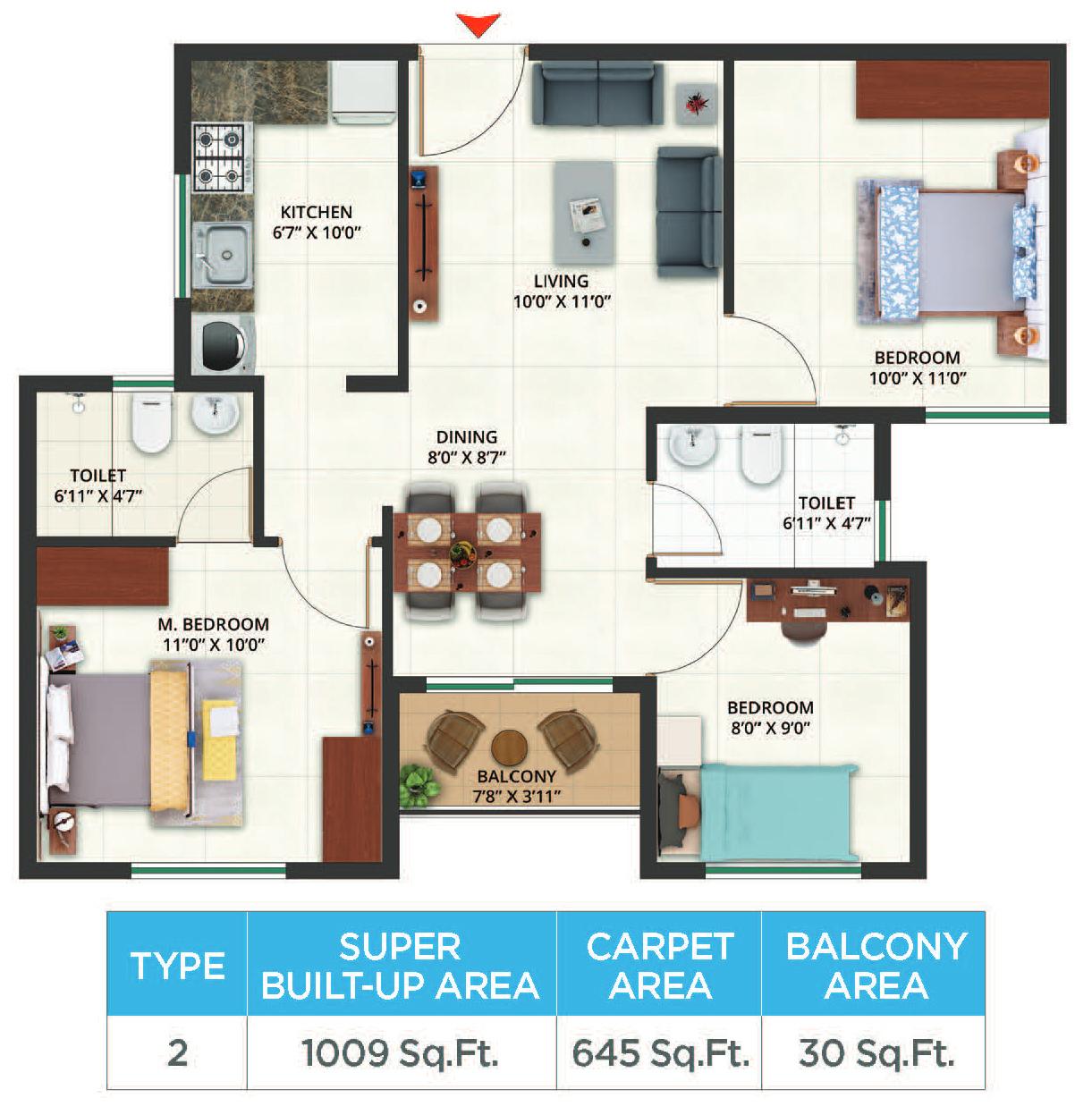 Aeropolis 3bhk-2