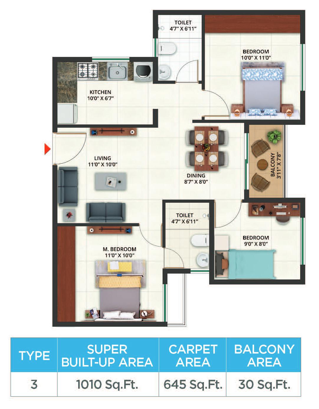 Aeropolis 3bhk